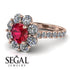 Glamorous Ruby Halo Engagement Ring - Amaya No. 11 image 10