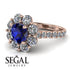 Glamorous Sapphire Halo Engagement Ring - Amaya No. 14 image 10