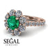 Glamorous Emerald Halo Engagement Ring - Amaya No. 5 image 10