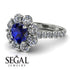 Glamorous Sapphire Halo Engagement Ring - Amaya No. 15 image 10