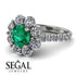 Glamorous Emerald Halo Engagement Ring - Amaya No. 6 image 10