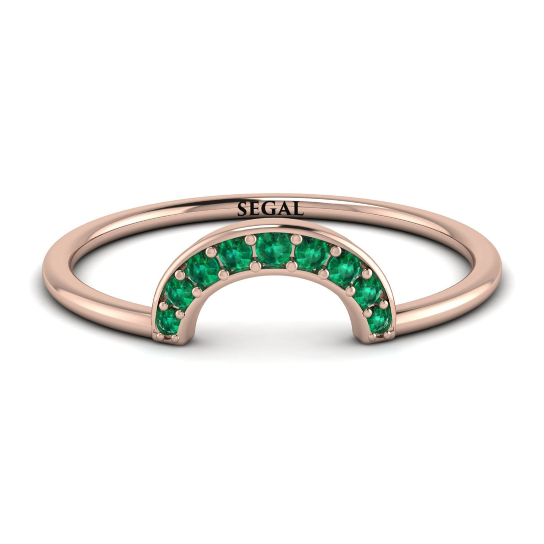 Half Round Stacking Emerald Ring - Alana No. 5