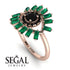 Halo Baguette Black Diamond Ring - Diana No. 23 image 10