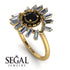 Halo Baguette Black Diamond Ring - Diana No. 7 image 10