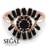 Halo Baguette Black Diamond Ring - Diana No. 38 image 2