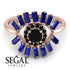 Halo Baguette Black Diamond Ring - Diana No. 68 image 2