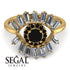 Halo Baguette Black Diamond Ring - Diana No. 7 image 2