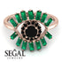Halo Baguette Black Diamond Ring - Diana No. 23 image 2