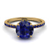 Hidden Diamond Round Sapphire Cat Claw Engagement Ring - Aurora No. 73 image 1