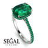 Hidden Halo Cushion Emerald Ring - Alayna No. 21 image 2