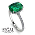 Hidden Halo Cushion Emerald Ring - Alayna No. 6 image 2