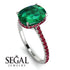Hidden Halo Cushion Emerald Ring - Alayna No. 51 image 2