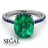 Hidden Halo Cushion Emerald Ring - Alayna No. 66 image 3