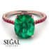 Hidden Halo Cushion Emerald Ring - Alayna No. 50 image 3