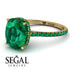 Hidden Halo Cushion Emerald Ring - Alayna No. 19 image 10