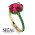 Hidden Halo Cushion Ruby Ring - Alayna No. 25 image 2