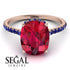 Hidden Halo Cushion Ruby Ring - Alayna No. 71 image 3