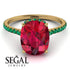Hidden Halo Cushion Ruby Ring - Alayna No. 25 image 3