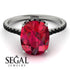 Hidden Halo Cushion Ruby Ring - Alayna No. 42 image 3