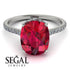 Hidden Halo Cushion Ruby Ring - Alayna No. 12 image 3