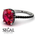 Hidden Halo Cushion Ruby Ring - Alayna No. 42 image 10