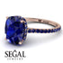 Hidden Halo Cushion Sapphire Ring - Alayna No. 74 image 10