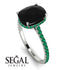 Hidden Halo Cushion Black Diamond Ring - Alayna No. 24 image 2