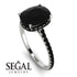 Hidden Halo Cushion Black Diamond Ring - Alayna No. 39 image 2