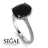 Hidden Halo Cushion Black Diamond Ring - Alayna No. 9 image 2