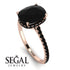 Hidden Halo Cushion Black Diamond Ring - Alayna No. 38 image 2