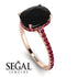 Hidden Halo Cushion Black Diamond Ring - Alayna No. 53 image 2