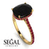 Hidden Halo Cushion Black Diamond Ring - Alayna No. 52 image 2