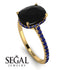 Hidden Halo Cushion Black Diamond Ring - Alayna No. 67 image 2