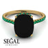 Hidden Halo Cushion Black Diamond Ring - Alayna No. 22 image 3