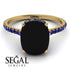 Hidden Halo Cushion Black Diamond Ring - Alayna No. 67 image 3