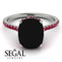 Hidden Halo Cushion Black Diamond Ring - Alayna No. 54 image 3