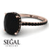 Hidden Halo Cushion Black Diamond Ring - Alayna No. 38 image 10