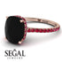 Hidden Halo Cushion Black Diamond Ring - Alayna No. 53 image 10
