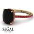 Hidden Halo Cushion Black Diamond Ring - Alayna No. 52 image 10