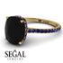 Hidden Halo Cushion Black Diamond Ring - Alayna No. 67 image 10