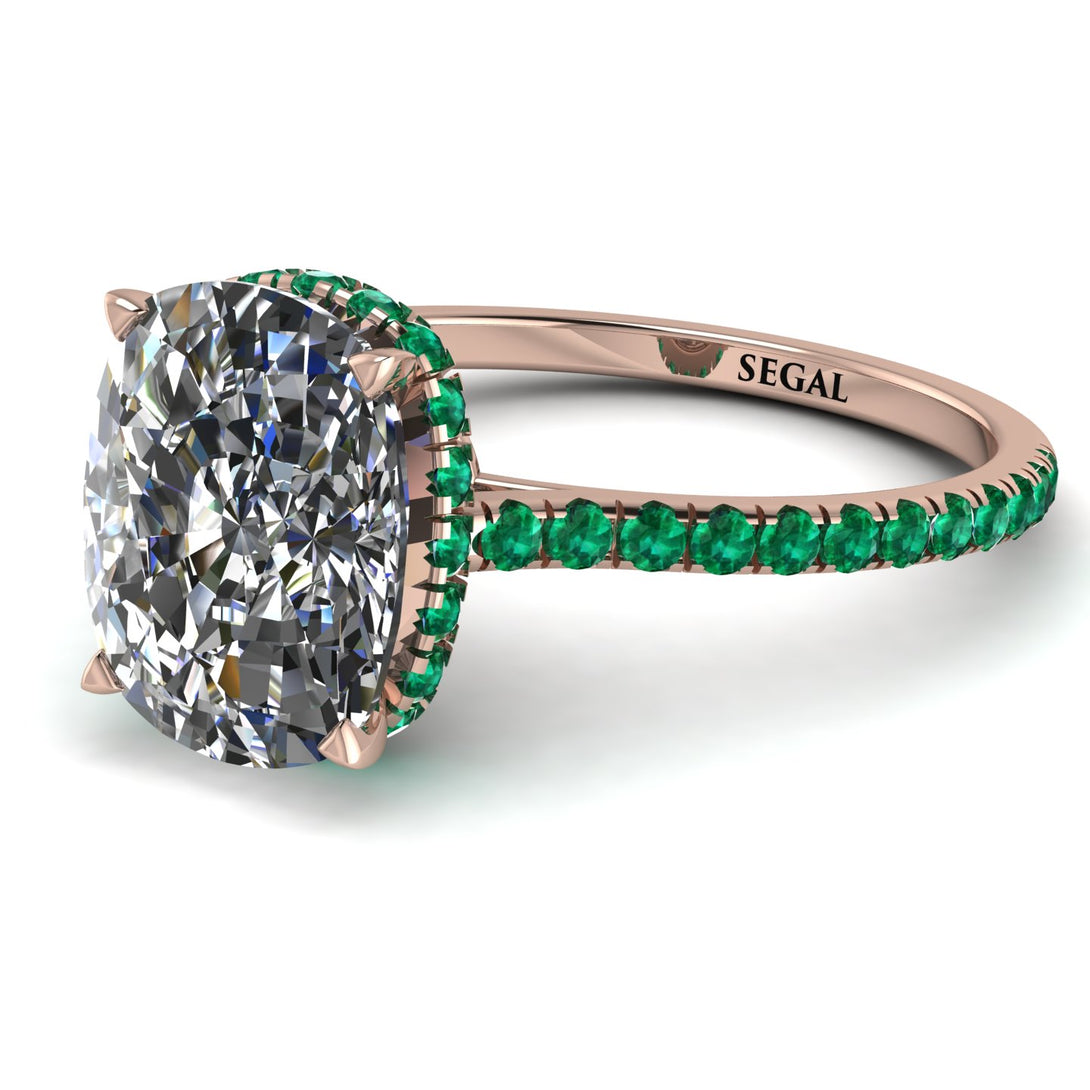 Hidden Halo Cushion Diamond Ring - Alayna No. 17