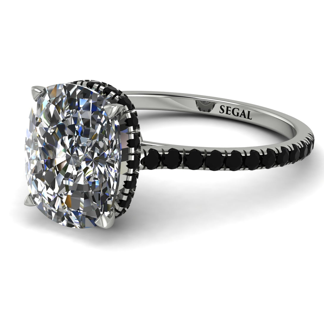 Hidden Halo Cushion Diamond Ring - Alayna No. 33