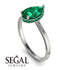 Hidden Halo Pear Emerald Engagement Ring - Mary No. 21 image 2
