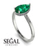 Hidden Halo Pear Emerald Engagement Ring - Mary No. 6 image 2