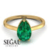 Hidden Halo Pear Emerald Engagement Ring - Mary No. 19 image 3