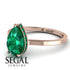 Hidden Halo Pear Emerald Engagement Ring - Mary No. 20 image 10
