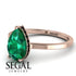 Hidden Halo Pear Emerald Engagement Ring - Mary No. 35 image 10