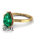 Hidden Halo Pear Emerald Engagement Ring - Mary No. 49 image 10