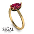 Hidden Halo Pear Ruby Engagement Ring - Mary No. 40 image 2