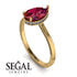 Hidden Halo Pear Ruby Engagement Ring - Mary No. 10 image 2